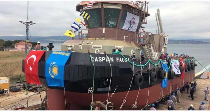 Ice-class tug launched for Caspian port operations