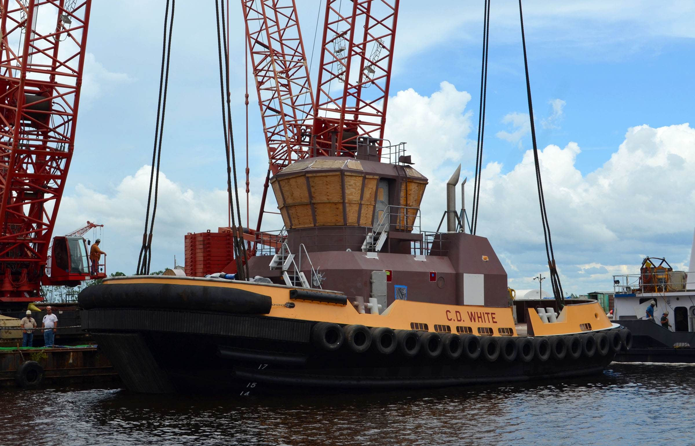 Eastern Shipbuilding Group, Inc. launches the C.D WHITE For E.N. Bisso & Son, Inc.
