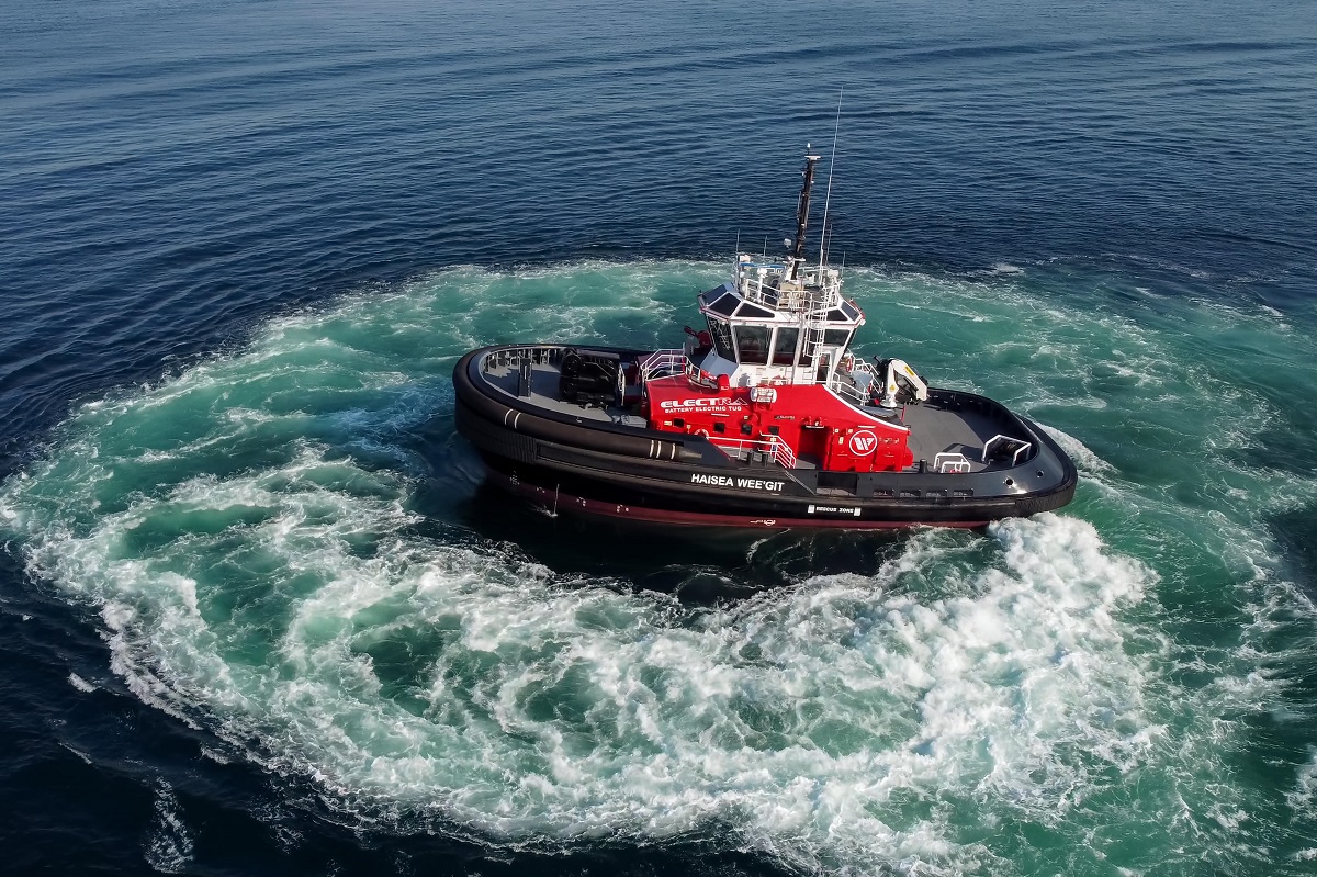 Second of Sanmar’s ground-breaking electric tugs arrives in Vancouver