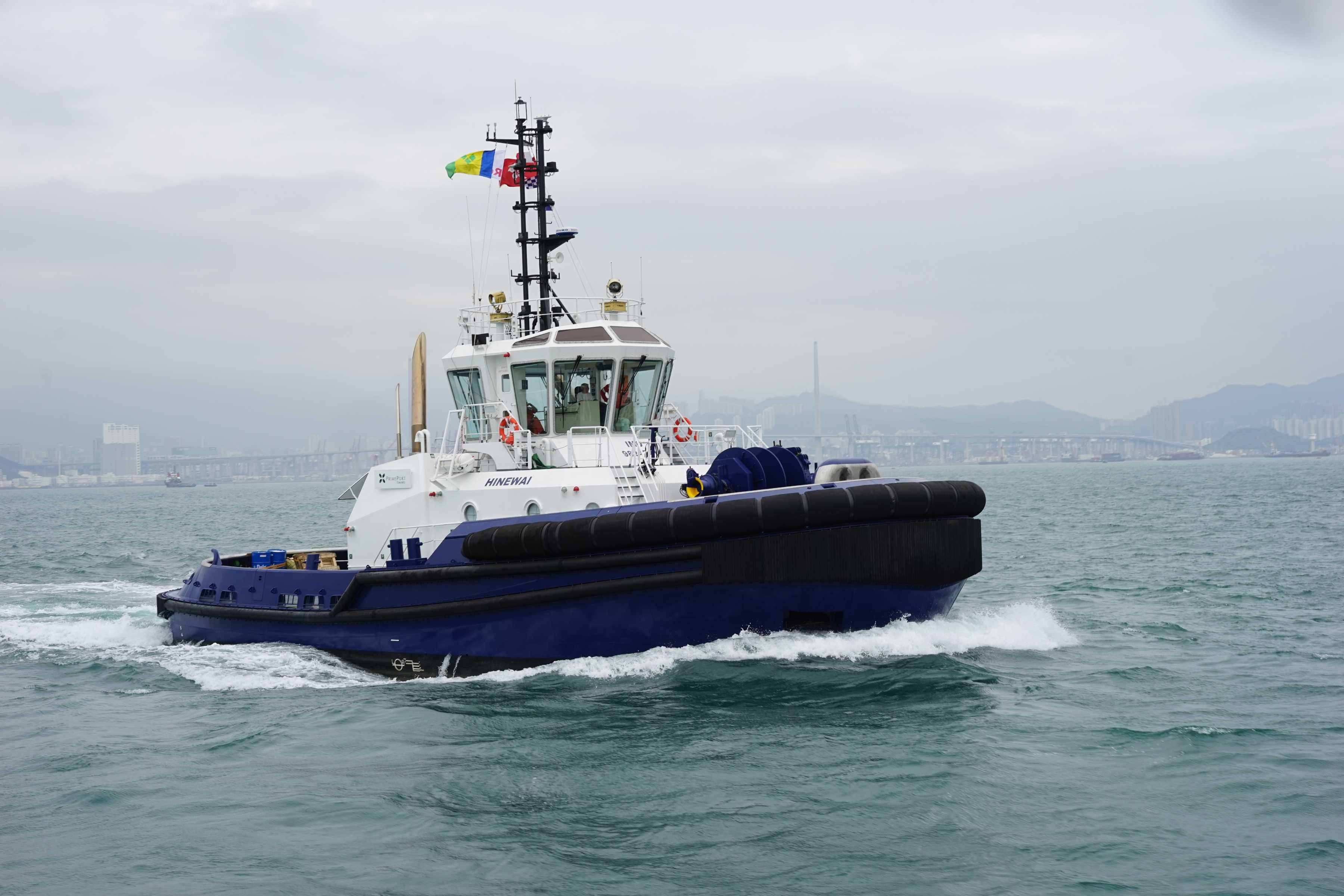 RAmparts 2500-CL Ship handling Tug Hinewai Arrives in Her Home Port in New Zealand
