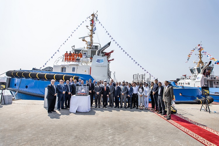 Handover celebration for thirteen Damen tugs