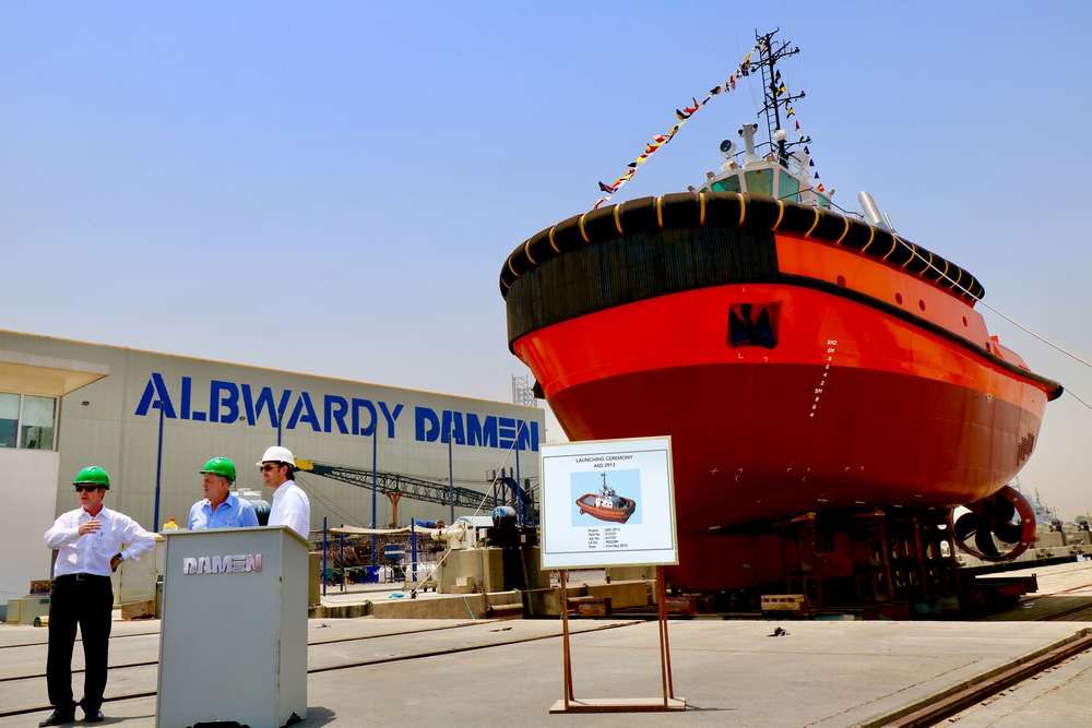 Damen ASD Tug 2913 for new deep-water bulk terminal at Saqr Port launched by Albwardy Damen, UAE