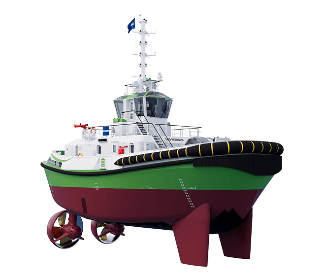 Damen holds keel-laying for Port of Auckland’s  fully electric RSD-E Tug 2513