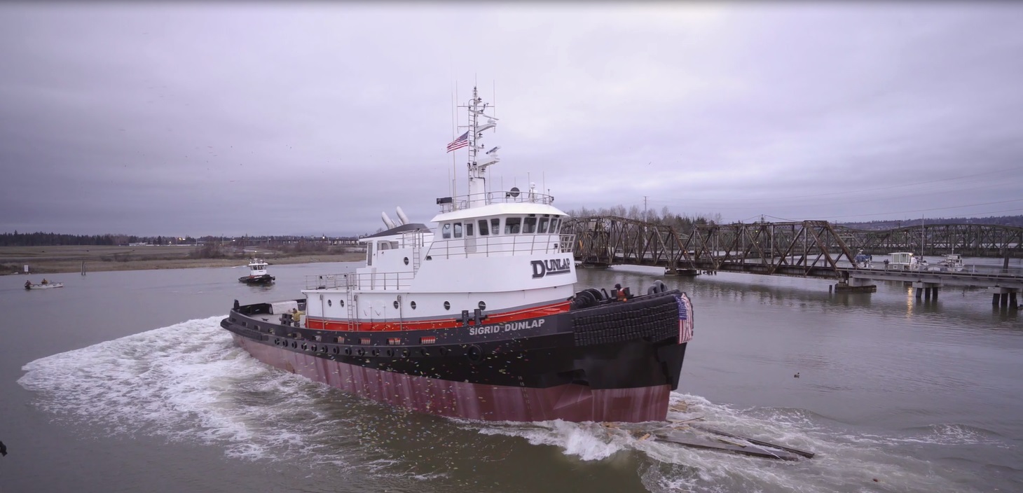 HWMA Designed 5350 BHP Ocean Tug SIGRID DUNLAP Delivered by Hansen Boat Company
